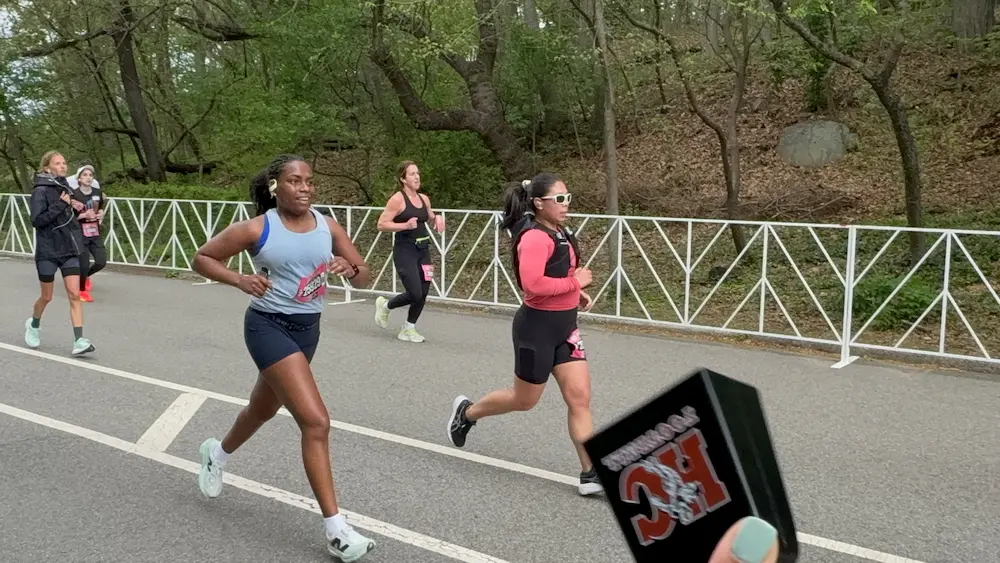 Runners participating in outdoor marathon event.