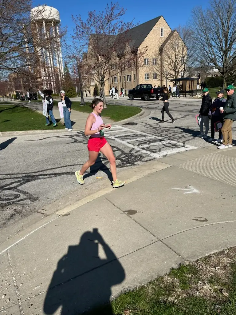 Jogger running in spring city marathon.