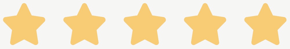 Five yellow stars in a horizontal row